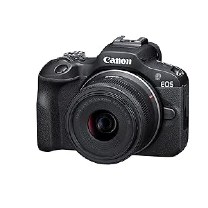 Canon EOS R100 24.1 MP Mirrorless Camera (Black) with RF-S18-45mm f/4.5-6.3 is STM Optical Zoom Lens | 4k Video